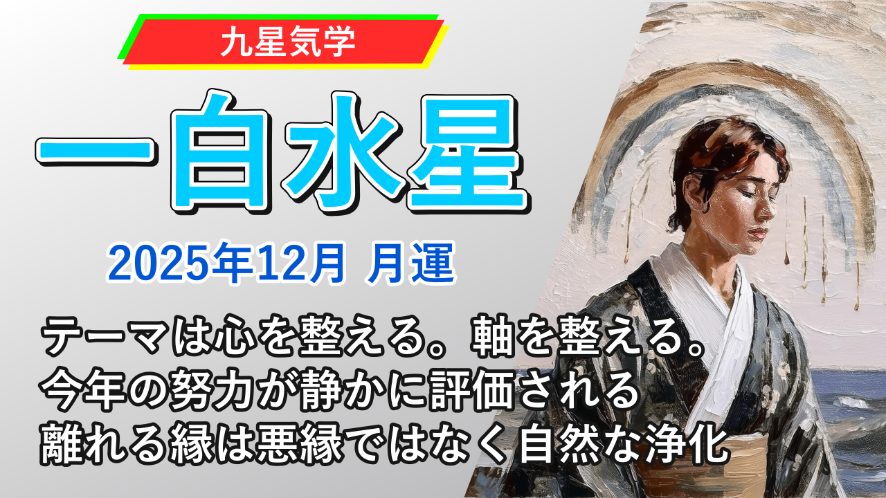 【九星気学】一白水星の2025年12月(12/7～2026年1/4)の月の運勢