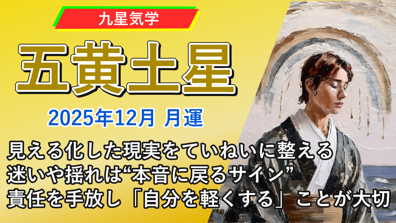 【九星気学】五黄土星の2025年12月(12/7～2026年1/4)の月の運勢