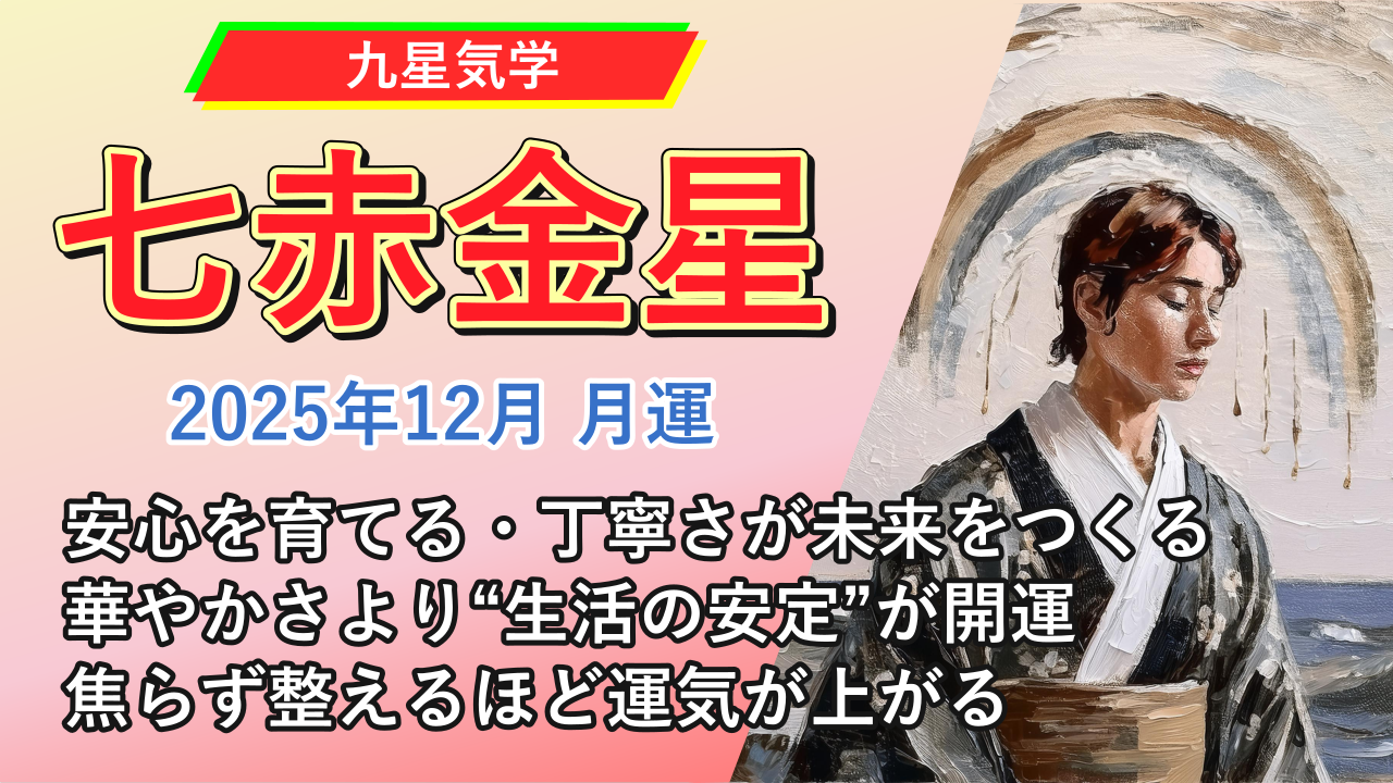 【九星気学】七赤金星の2025年12月(12/7～2026年1/4)の月の運勢