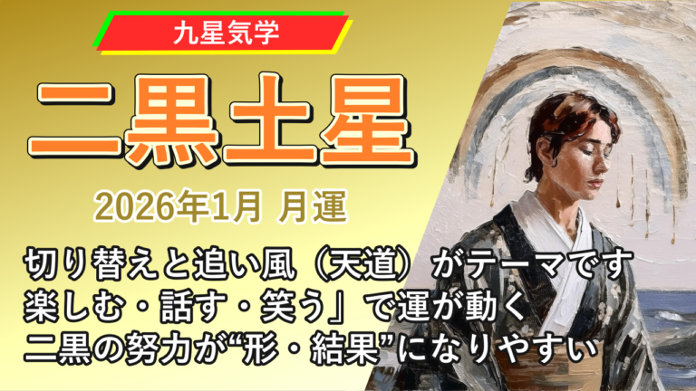 【九星気学】二黒土星の2026年1月(1/5～2/3)の月の運勢