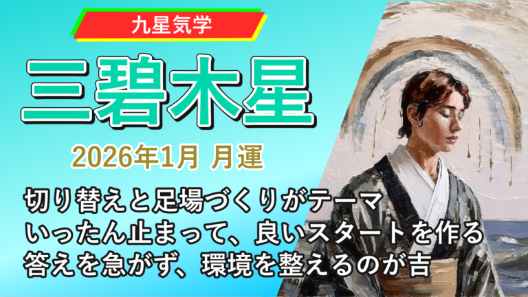 【九星気学】三碧木星の2026年1月(1/5～2/3)の月の運勢