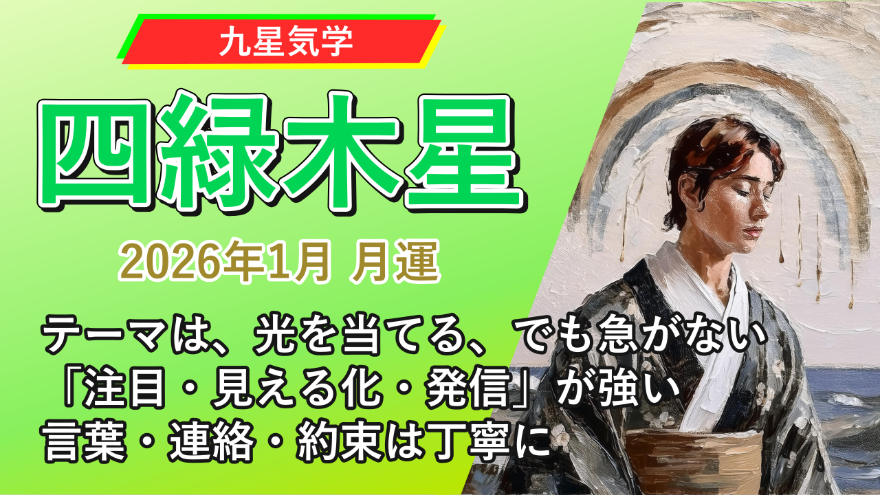 【九星気学】四緑木星の2026年1月(1/5～2/3)の月の運勢