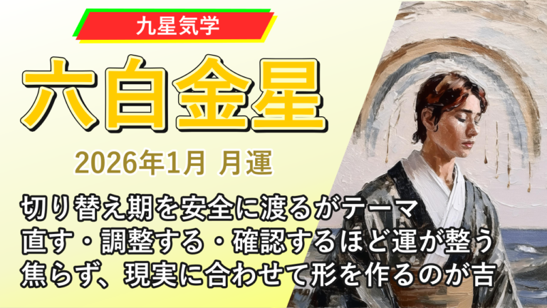 【九星気学】六白金星の2026年1月(1/5～2/3)の月の運勢