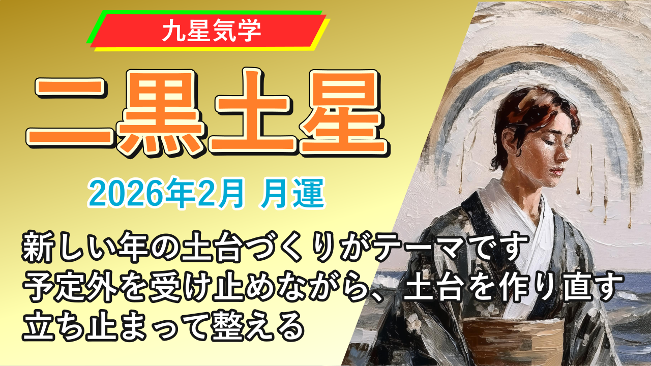 【九星気学】二黒土星の2026年2月(2/4～3/4)の月の運勢