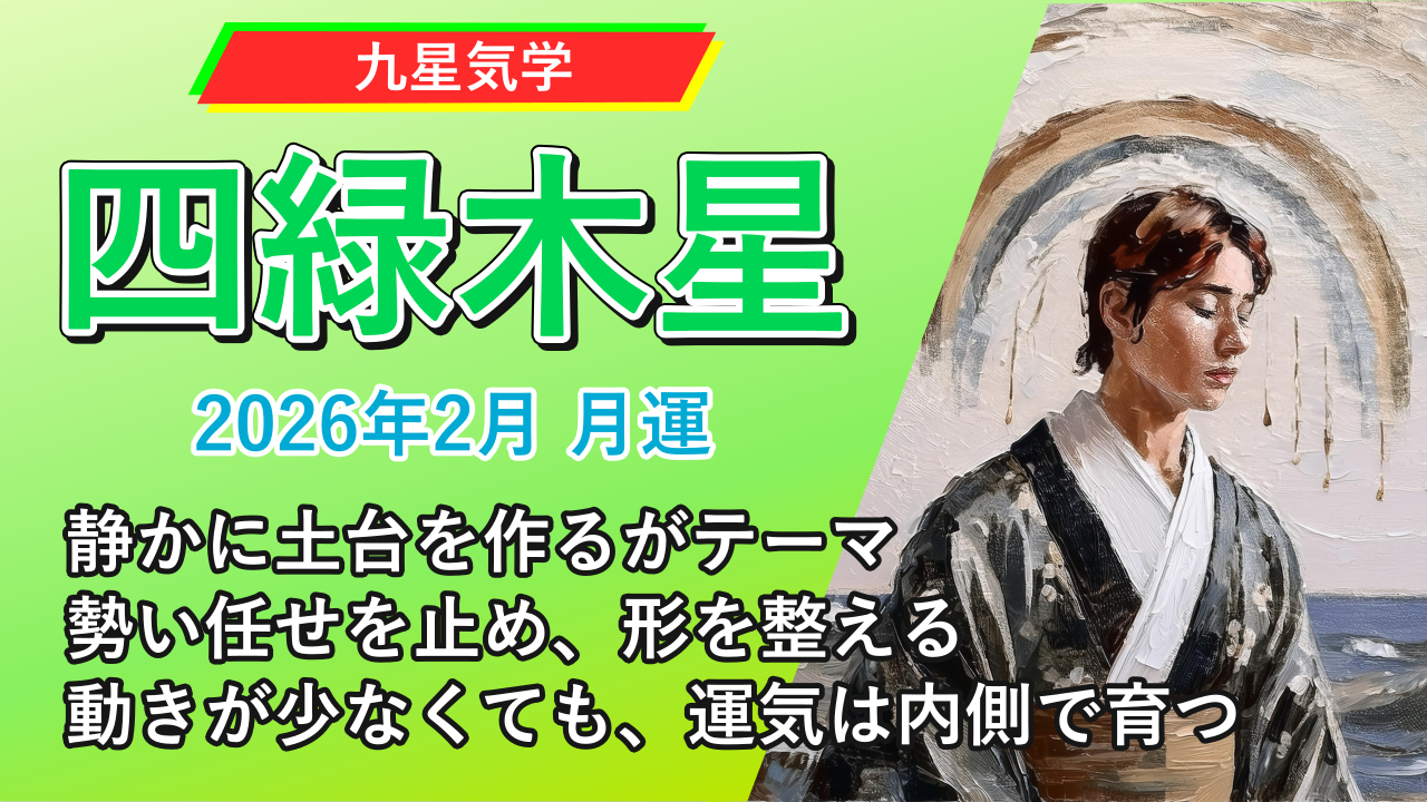 【九星気学】四緑木星の2026年2月(2/4～3/4)の月の運勢