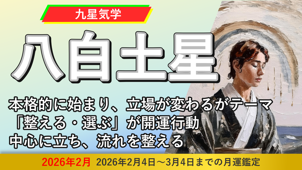 【九星気学】八白土星の2026年2月(2/4～3/4)の月の運勢