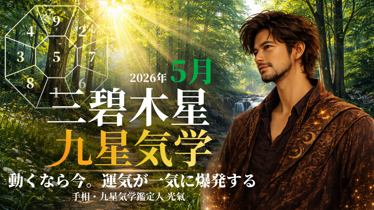 【九星気学】三碧木星の2026年5月(5/5~6/5)の月の運勢