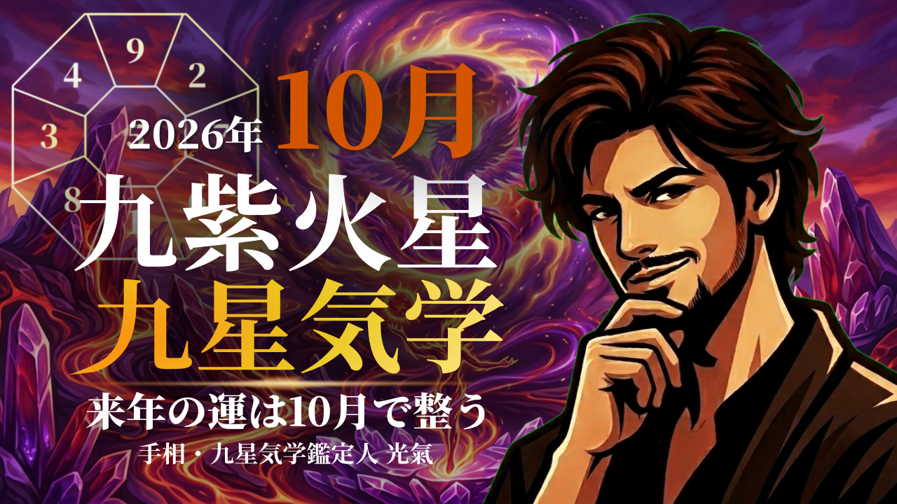 【九星気学】九紫火星の2026年10月(10/8~11/6)の月の運勢