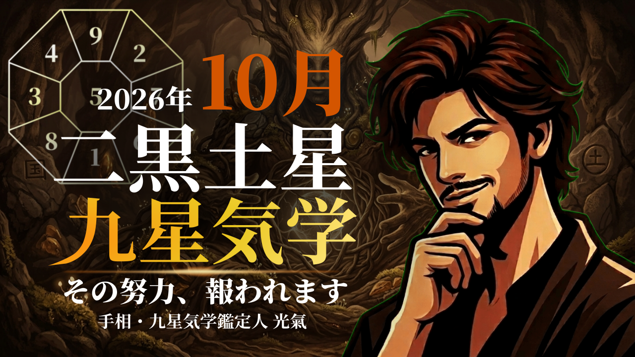 【九星気学】二黒土星の2026年10月(10/8~11/6)の月の運勢