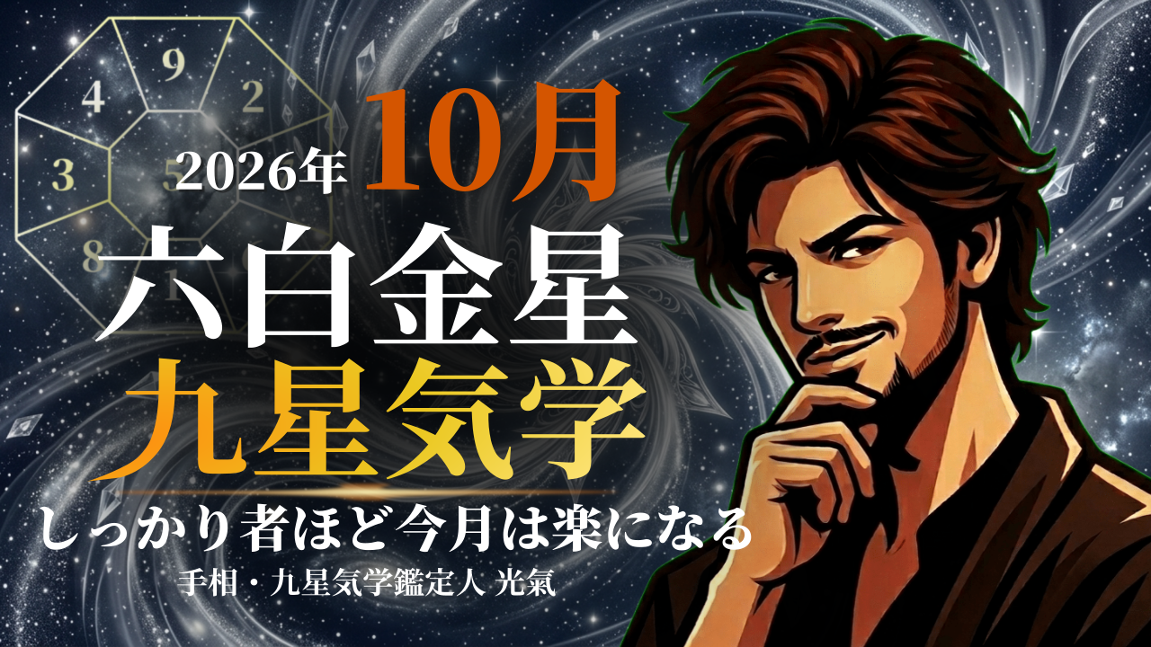 【九星気学】六白金星の2026年10月(10/8~11/6)の月の運勢