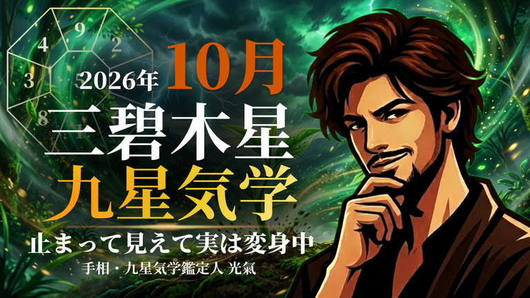 【九星気学】三碧木星の2026年10月(10/8~11/6)の月の運勢