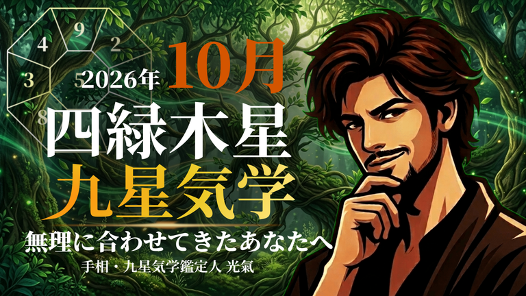 【九星気学】四緑木星の2026年10月(10月8日~11月6日)の月の運勢